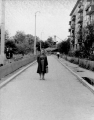 Соколова К.Д. во дворе дом 9 по Смольной улице. 1968